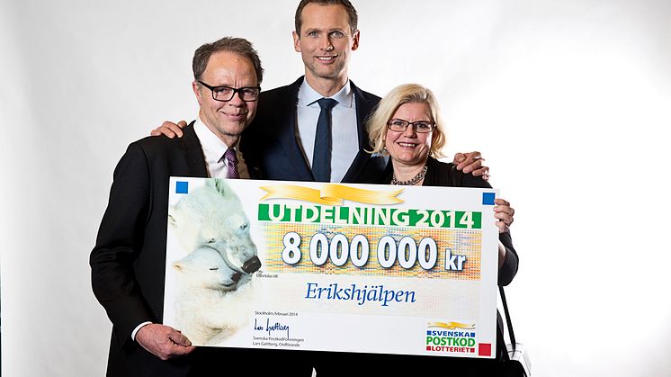 Erikshjälpen fick återigen stor utdelning  av PostkodLotteriet