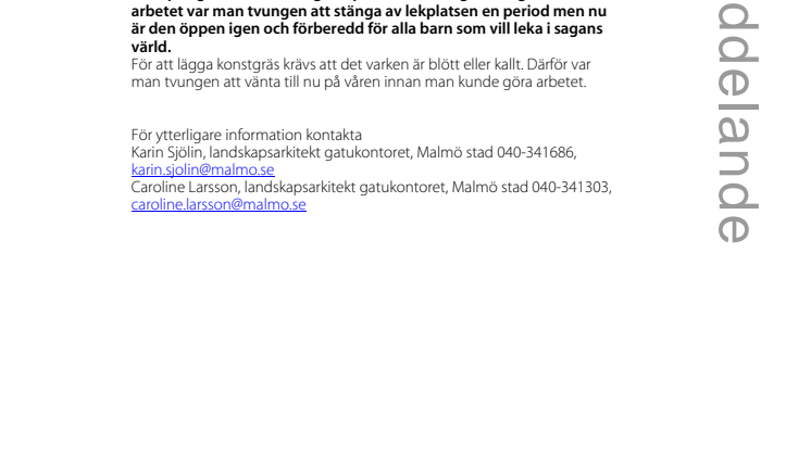 Nu är Sagolekplatsen öppen igen!