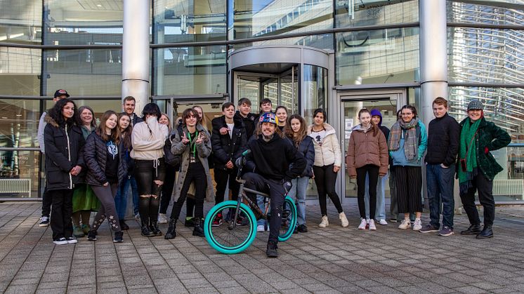 Saturday Club Masterclass at Northumbria University: Young people took part in a cycle-inspired masterclass led by industry experts and attended by BMX star, Kriss Kyle. Photo by Eilidh McKibbin.