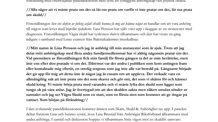Vägra Skuld – ett anhörigevent 
