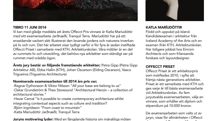 Vinnaren av Offecct Priset 2014