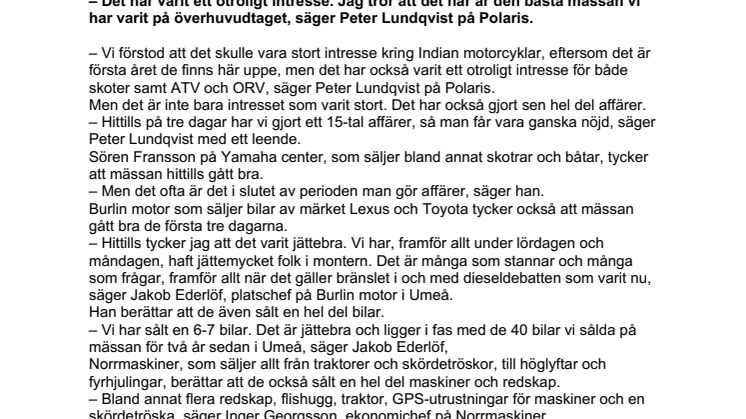 Stort intresse för teknik och motor under Stora Nolia första dagar
