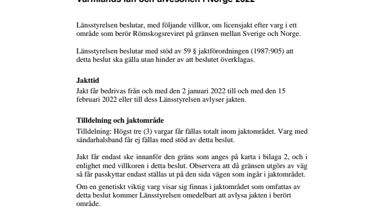 Beslut om licensjakt efter varg 2022 Römskogsreviret.pdf