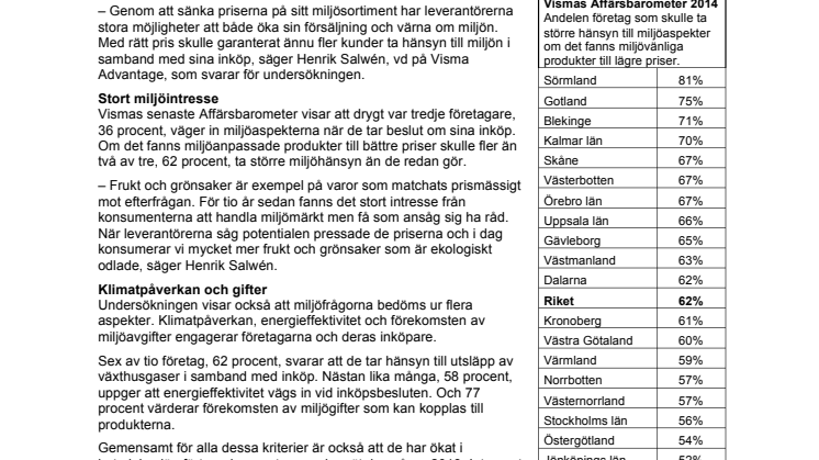 Priset avgör när företagen vill ta miljöhänsyn