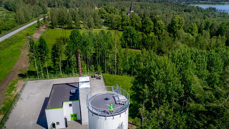 Linde energis ackumulatortank i Guldsmedshyttan