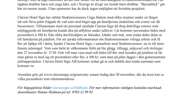 Clarion Sign bjuder in till årets finaste julmingel