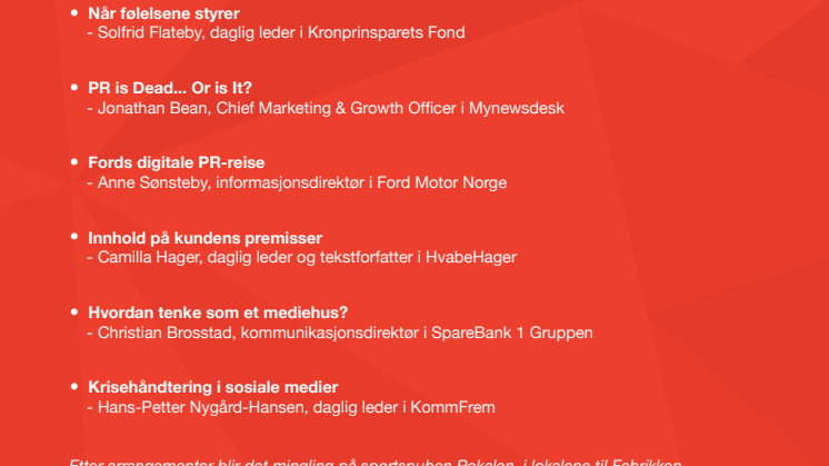 Invitasjon til Mynewsday 2015