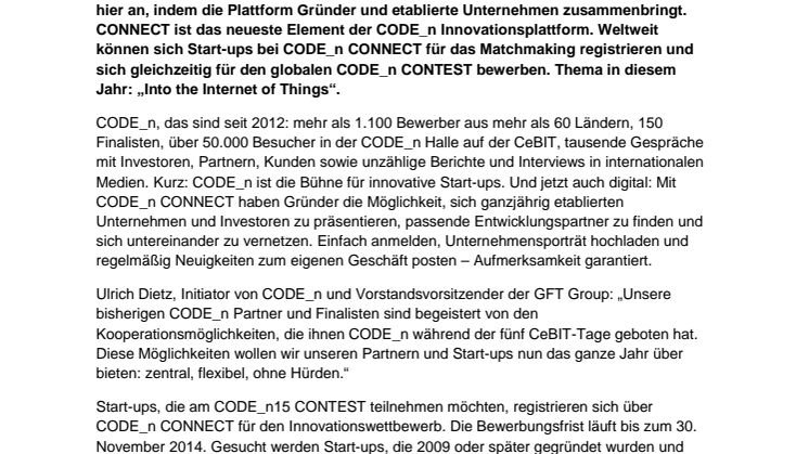 CODE_n vernetzt Start-ups und etablierte Unternehmen mit neuer digitaler Plattform