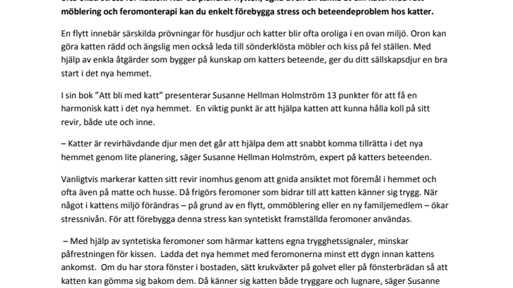 Så klarar katten flytten 