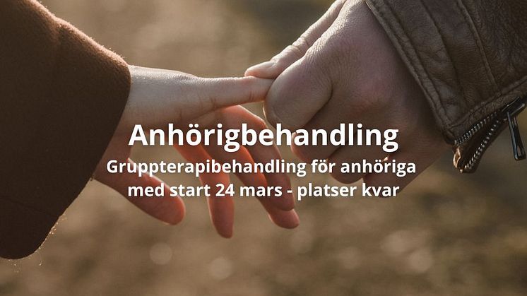 Anhörigbehandling med start den 24 mars - gruppterapi för anhöriga till spelberoende