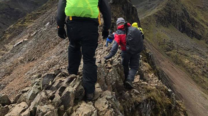 Image - ACR - hikers on Crib Goch ridge