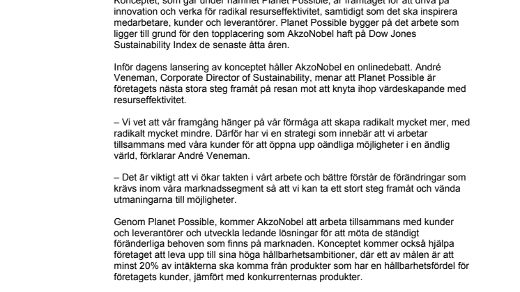 AkzoNobel bjuder in till Planet Possible