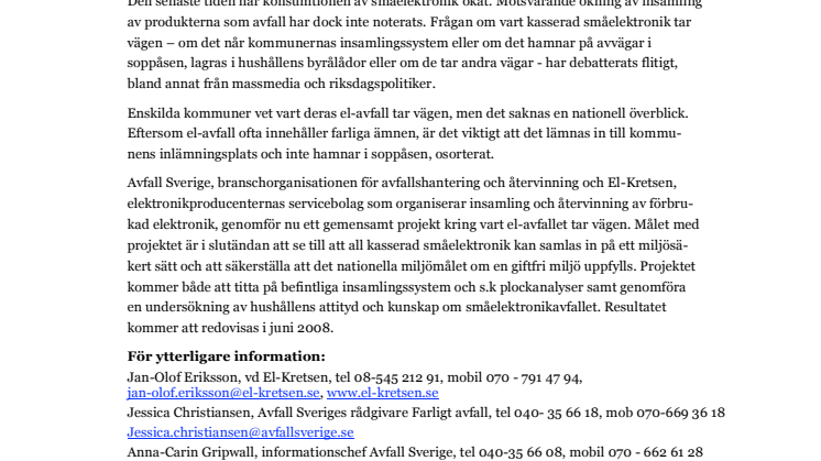 Vart tar gamla mobiltelefoner och annan ”småelektronik” vägen?