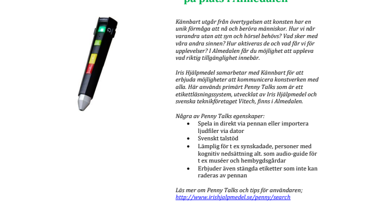 Iris Hjälpmedel samarbetar: Konstprojektet Kännbart, nu på plats i Almedalen