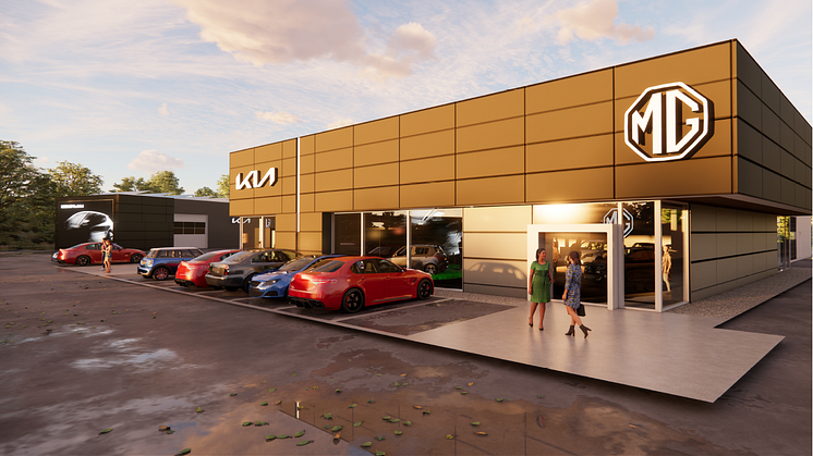 Det nye bilhus i Ishøj skal danne de perfekte rammer for en flag ship store til hhv. MG og Kia
