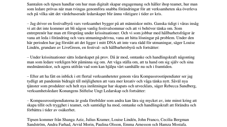 Louise Lindén- 8 tips om förbättrat ledarskap i coronatider