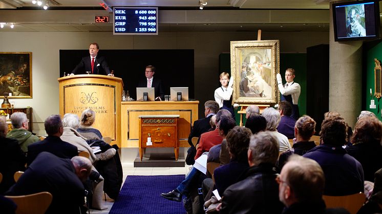 Auction day at Nybrogatan 32 in 2012