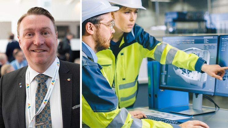 Jens Sjöström (S) och verksamma inom STEM. Sammansatt bild. Foto: iStock.