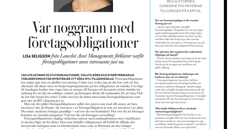 Var noggrann med  företagsobligationer