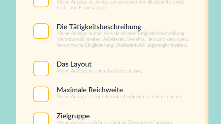 Infografik: Checkliste für starke Stellenanzeigen