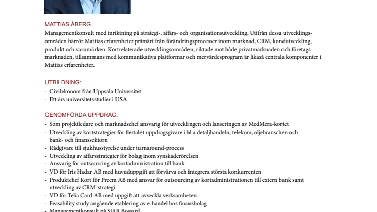 Mattias Åbergs konsultprofil
