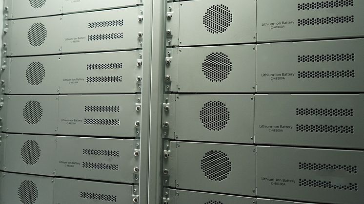Batterirack byggt av LFP-batterier
