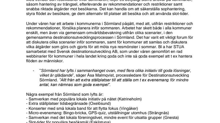 Destinationer rustar inför besökssommaren 