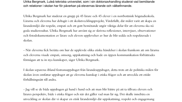 Bättre skola ger elever respekt 