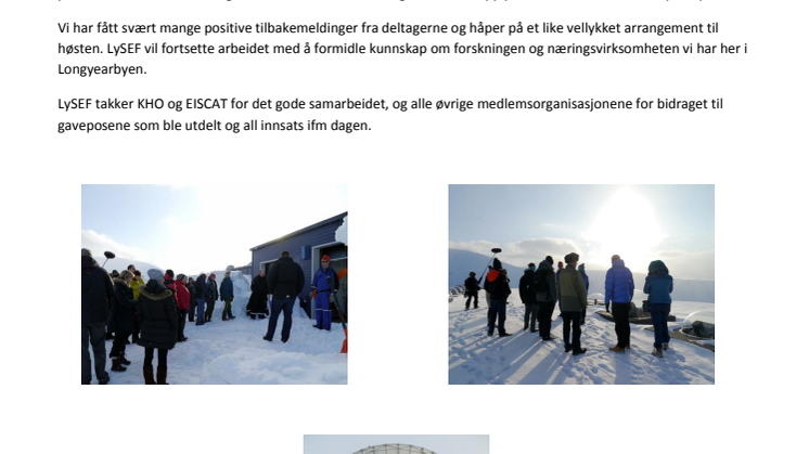 Akvaplan-niva is a partner to Longyearbyen Science and Education Forum (LySEF)