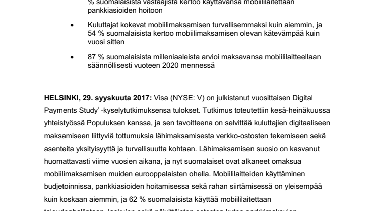 Mobiilimaksamisen suosio kasvaa – suomalaiset kokevat sen turvalliseksi ja 74 % on käyttänyt mobiililaitettaan maksamiseen