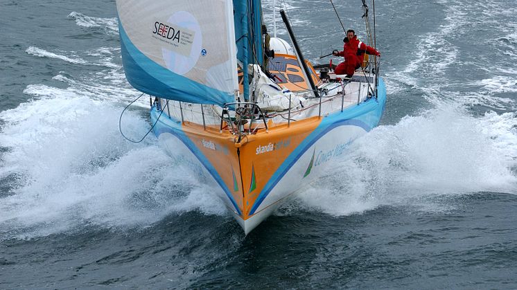 Nick Moloney, pictured during the Transat Jacque Vabre in 2003, has seen significant advances in the use of satellite communications for racing yachts