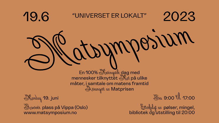 Matprisen markerer tiårsjubileum med å invitere til vårt første matsymposium