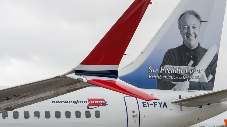Sir Freddie Laker returns to the skies on Norwegian’s first Boeing 737 MAX