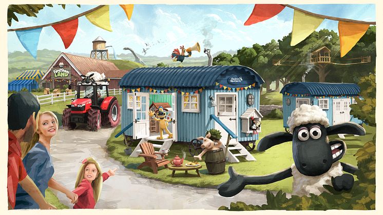 Världens första övernattningskoncept med Fåret Shaun invigs i Skånes Djurpark i juni. En helt unik upplevelse designad i samarbete med Oscars-vinnande animationsstudion Aardman och specialbyggda övernattningsvagnar.