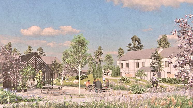 I Malmbryggshagen planerar Ekeblad Bostad ett bostadsområde med en inbjudande gårdsmiljö och stort fokus på växtlighet.