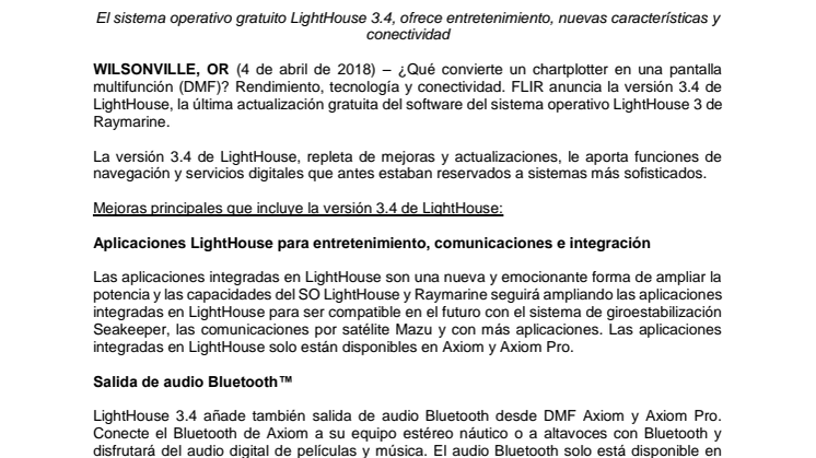 Raymarine: FLIR presenta una importante mejora del sistema operativo LightHouse de Raymarine