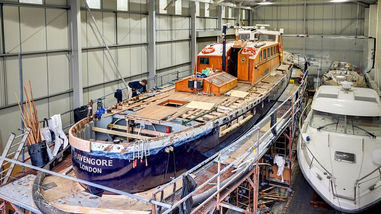 MV Havengore Undergoing Extensive Restoration to its Decks and Associated Structure at Fox's Marina and Boatyard in Ipswich
