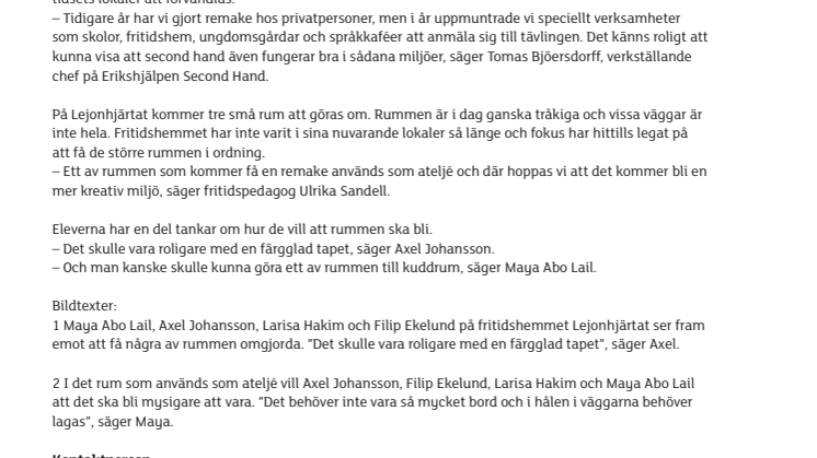 Fritidshem i Huskvarna vinnare av second hand-remake