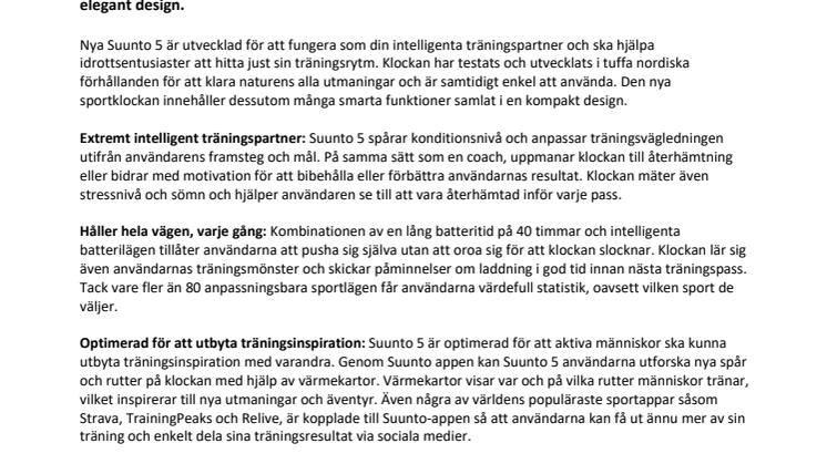 Suunto lanserar ny kompakt GPS-sportklocka optimerad för resultat