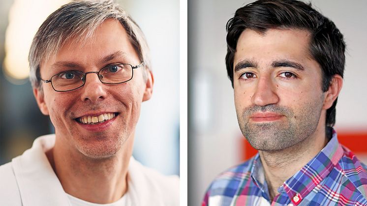 2019 års Johnny Ludvigsson-pristagare är Per-Ola Carlsson, Uppsala (Foto: Johan Alp) och Araz Rawshani, Göteborg (Foto: Charlotta Sjöstedt, Registercentrum VGR)