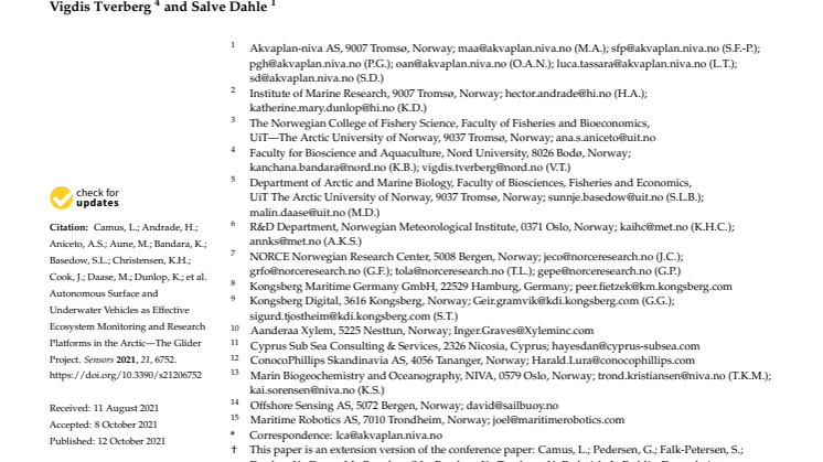 Camus et al. 2021. Autonomous Surface and Underwater Vehicles as Effective Ecosystem Monitoring and Research Platforms in the ArcticThe Glider Project.pdf