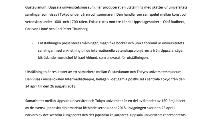 Gustavianum visar utställning i Tokyo