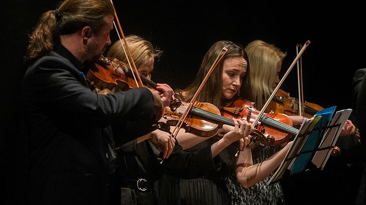 Musiker ur stråkensemblen Kyiv Soloists från Ukraina.