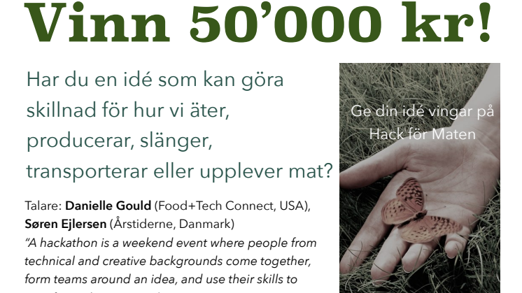 En av landets första food hackathons på Krinova i Kristianstad 26 - 28 september