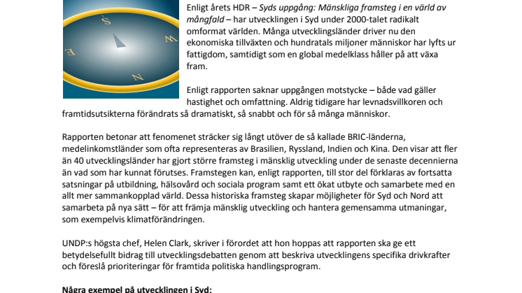 UNDP:s Human Development Report 2013: Syds uppgång har förändrat den globala maktbalansen