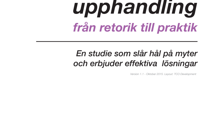 Rapport: Hållbar offentlig upphandling - från retorik till praktik