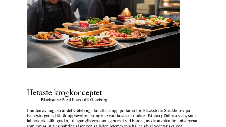 Hetaste krogkonceptet – Blackstone Steakhouse till Göteborg