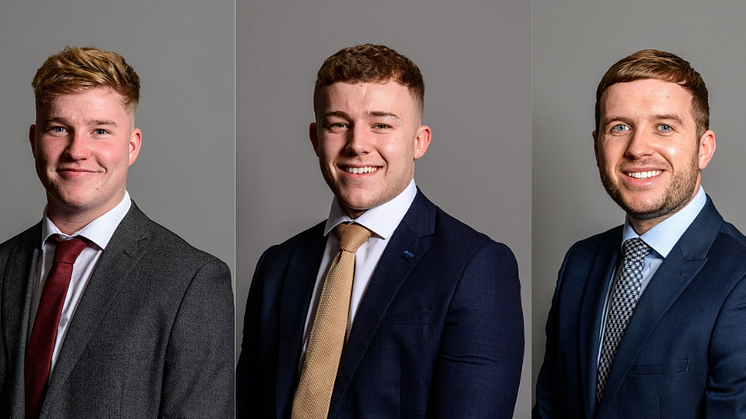 Northumbria University graduates Matthew Jackson, Oliver Bartles-Smith and Nick Bramwell.