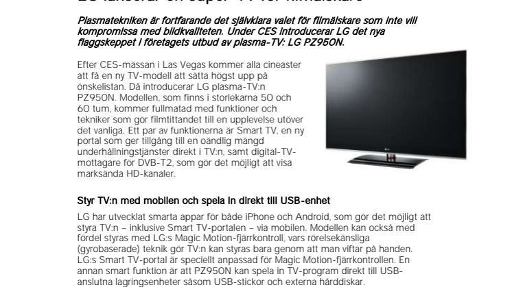 LG lanserar en super-TV för filmälskare