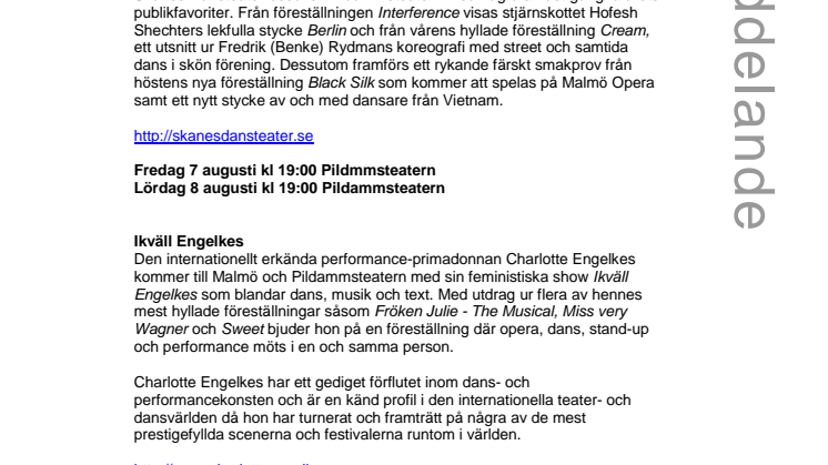 Hyllad dans på Pildammsteatern